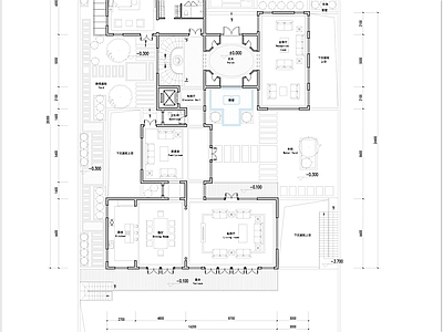 现代新中式别墅建筑 新中式合院别墅 700平独栋合院 未来社区合院别墅 三层合院全套平面 施工图