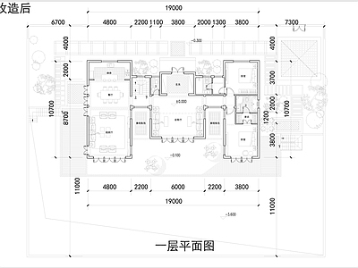 现代新中式别墅建筑 新中式合院别墅 未来社区别墅设计 220合院户型 合院别墅全套平面 施工图