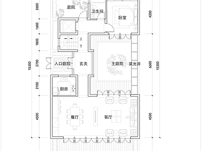 现代新中式别墅建筑 新中式合院别墅 未来社区别墅设计 160合院别墅 合院别墅全套户型 施工图
