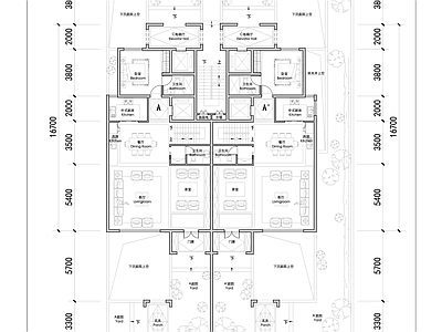 现代新中式别墅建筑 四层叠拼全套图纸 未来社区叠拼设计 独立电梯叠拼设计 施工图