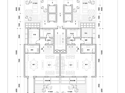 现代新中式别墅建筑 六层叠拼全套平面 未来社区叠拼设计 独立电梯叠墅户型 施工图