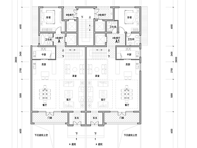 现代新中式别墅建筑 四层叠拼全套平面 未来社区叠拼设计 独立电梯叠墅设计 250叠墅户型 施工图