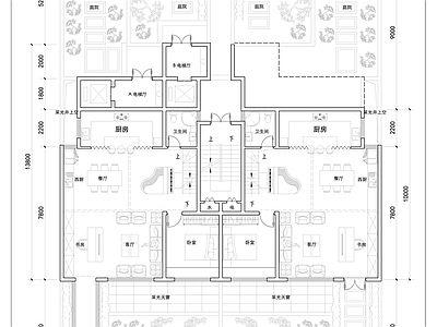 现代新中式别墅建筑 六层叠拼全套户型 未来社区叠拼设计 150叠墅户型 独立电梯叠拼户型 施工图