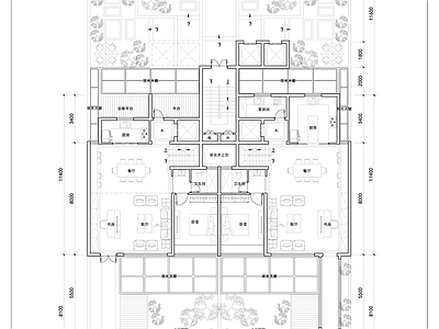 现代新中式别墅建筑 六层叠拼全套户型 未来社区叠拼设计 180叠墅户型 独立电梯叠墅户型 施工图