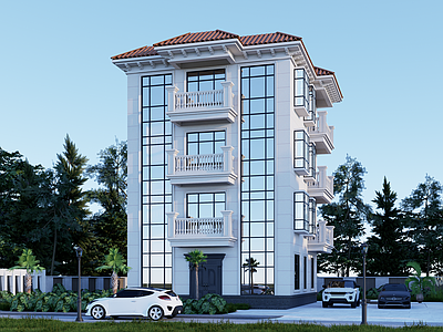 欧式别墅建筑 独栋别墅 农村别墅 自建房 施工图