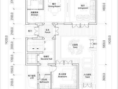 现代新中式别墅建筑 新中式合院户型 未来社区合院别墅 220合院户型 三层合院全套户型 施工图