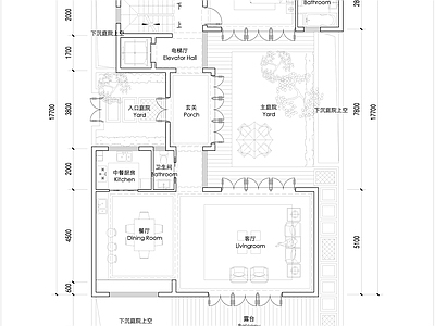 现代新中式别墅建筑 新中式合院户型 未来社区合院别墅 250合院户型 三层合院户型全套 施工图