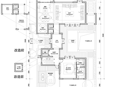现代新中式别墅建筑 新中式合院户型 未来社区合院别墅 290合院户型 三层合院户型全套 施工图
