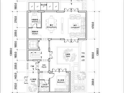 现代新中式别墅建筑 新中式合院户型 未来社区合院别墅 200合院户型 三层合院户型全套 施工图