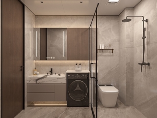 现代简约卫生间 现代卫生间【ID:1215382574】