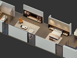 现代简约家具展厅 家居展厅 鸟瞰图 全屋定制【ID:1215437720】