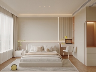 奶油风家居卧室【ID:1215444188】