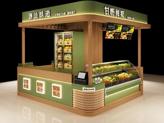 原木风水果店 水果店 果汁店 中岛店【ID:1233685477】