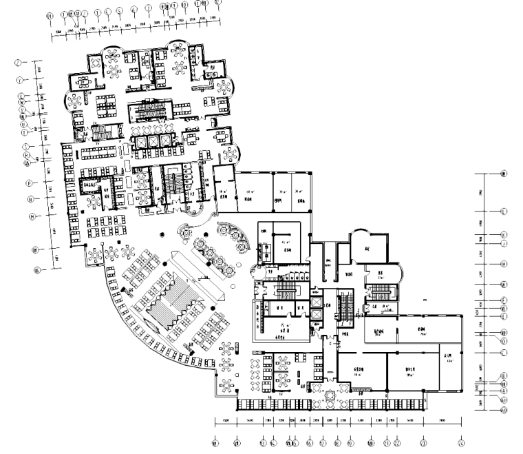 四川 新中式风格海鲜自助火锅店施工图