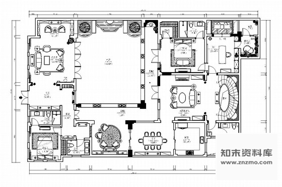 施工图上海独栋豪华欧式双层别墅室内装修图