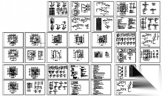 某三层别墅建筑结构施工图全套