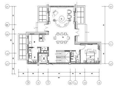 上海523㎡别墅样板间设计CAD施工图+效果图