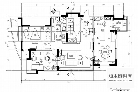 施工图湖边花园式住宅区现代风格双层别墅装修图