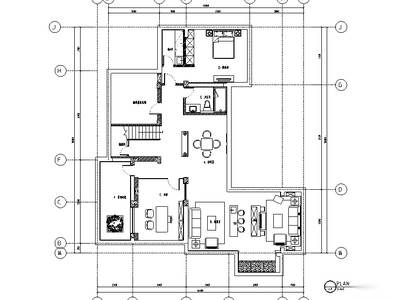 湖玺两层别墅样板房室内空间设计施工图（附效果图）