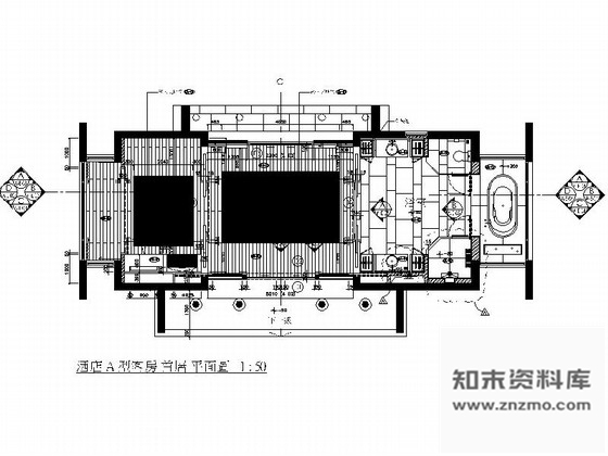 施工图安徽某中式风格度假酒店客房室内装修施工图含效果