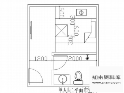 房屋單間cad戶型圖下載