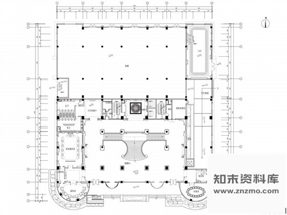 施工图苏州奢华欧式风格商务会所一层大堂接待区室内设计施工图含效果