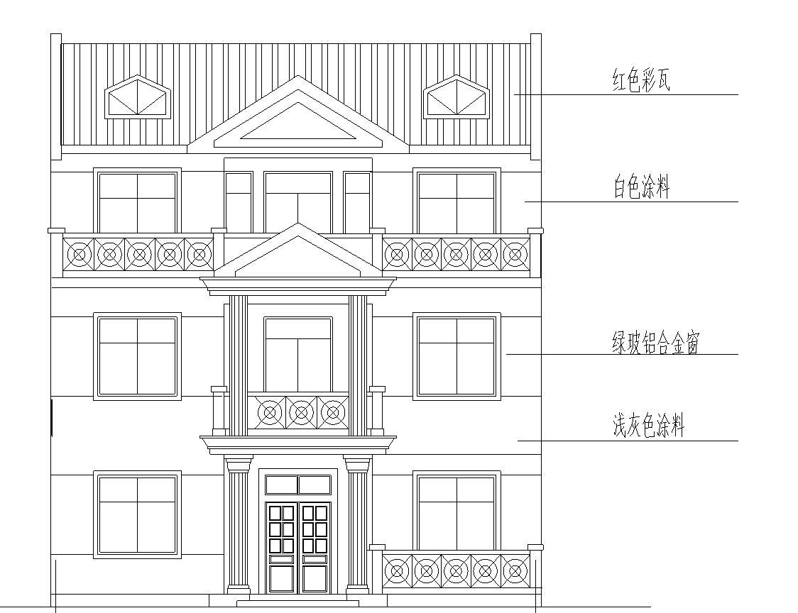 砖混结构3层新农村独栋别墅自建房建筑 施工图