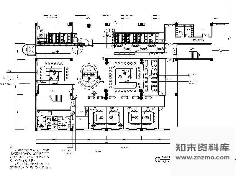 施工图法式风格铁板烧餐厅装修图(含效果)