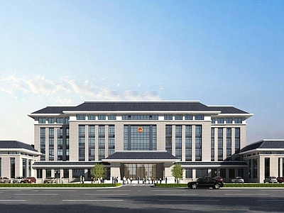 现代政府办公楼建筑外观3d模型