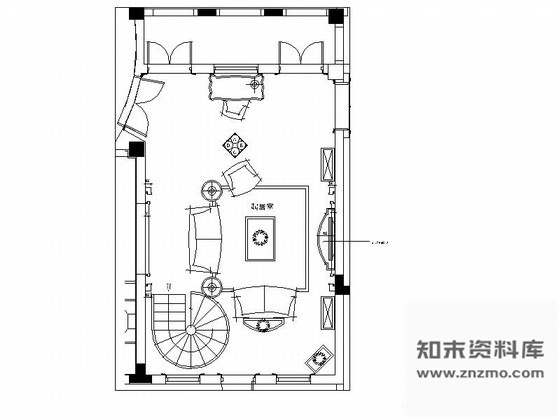 图块/节点豪华别墅起居室设计立面图