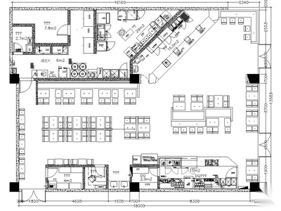 [北京]日式小清新吉野家餐厅内部装修全套施工图 日韩料理店