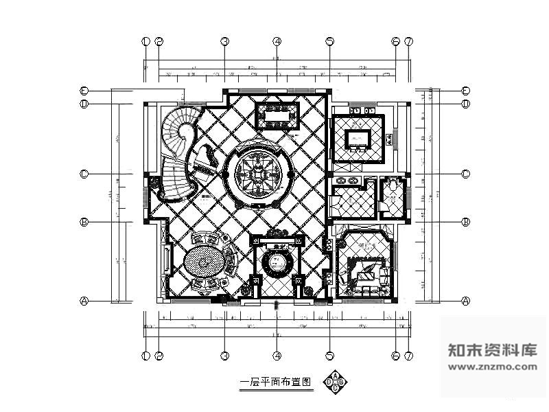 施工图田园风格别墅装修图