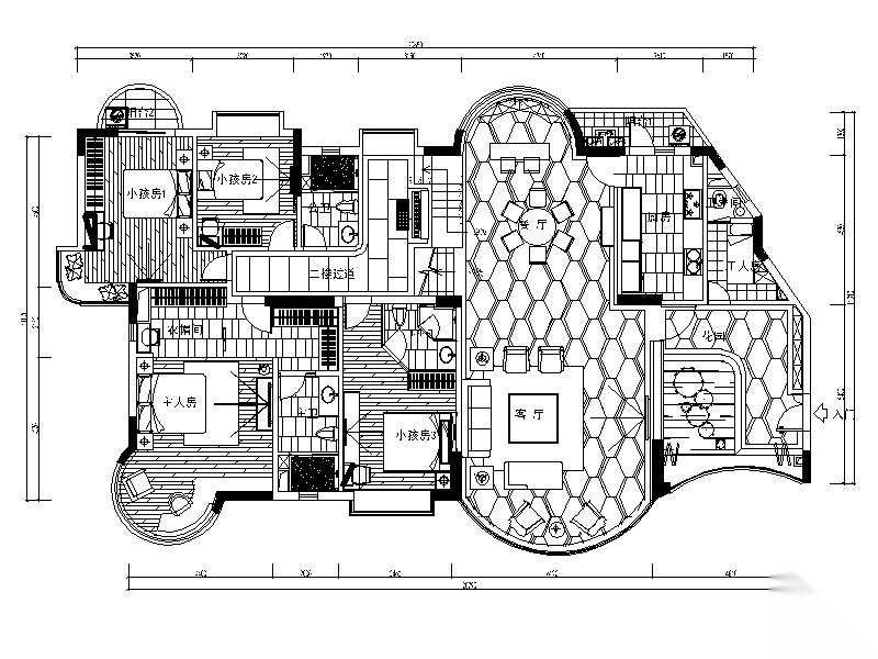 [陕西]西安某现代风格别墅设计CAD施工图（含效果图）