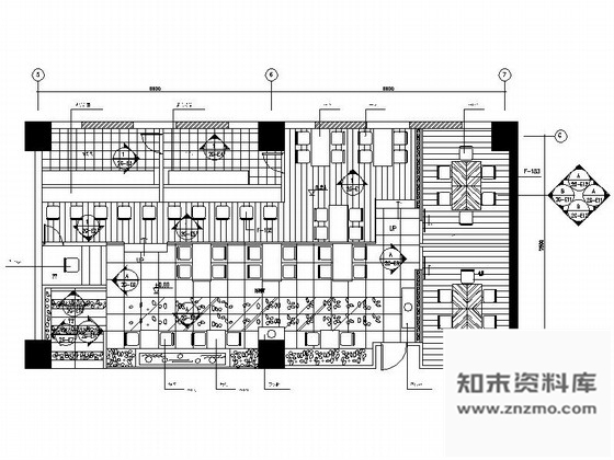 施工图四川豪华五星级酒店日式餐厅室内装修施工图