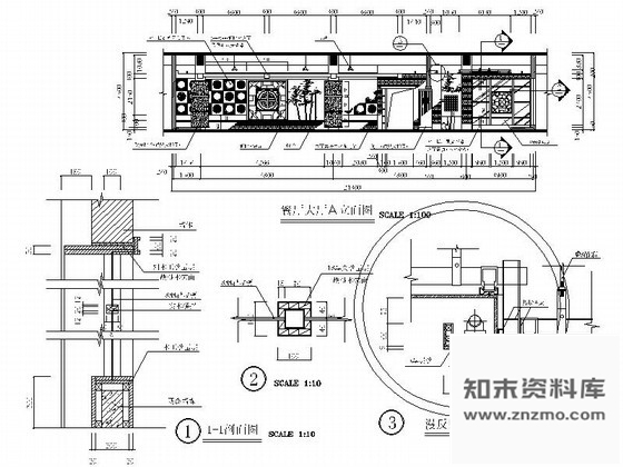 图块/节点中式餐厅大厅装修详图