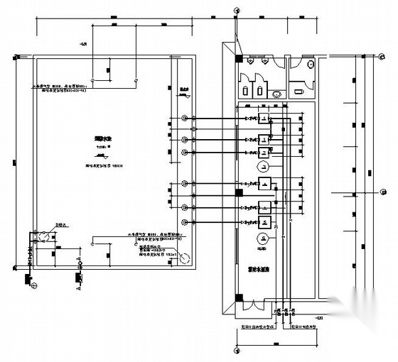 某厂房水泵房布置平面图 市政给排水