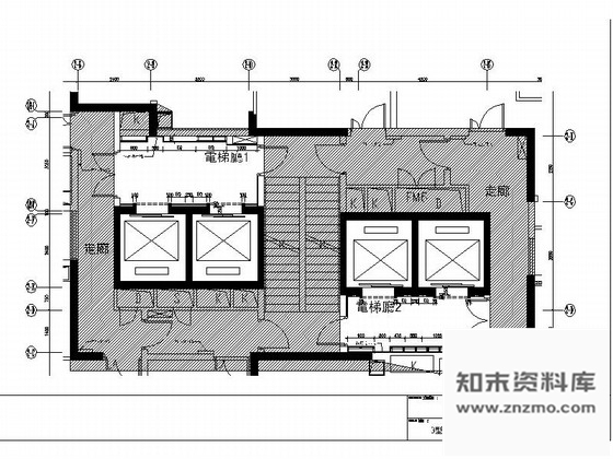 施工图广州天河区某服务式酒店B栋电梯间施工图