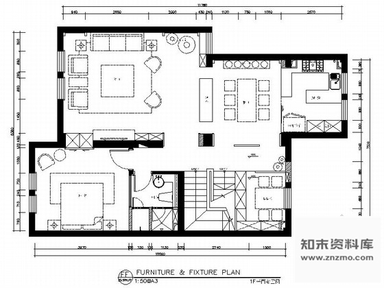 施工图江苏260㎡新中式风格三层别墅室内装修施工图含高清效果图