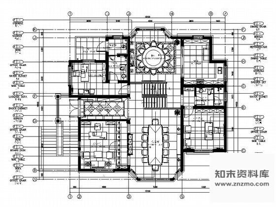 施工图深圳现代高档精品双层别墅装修图含效果