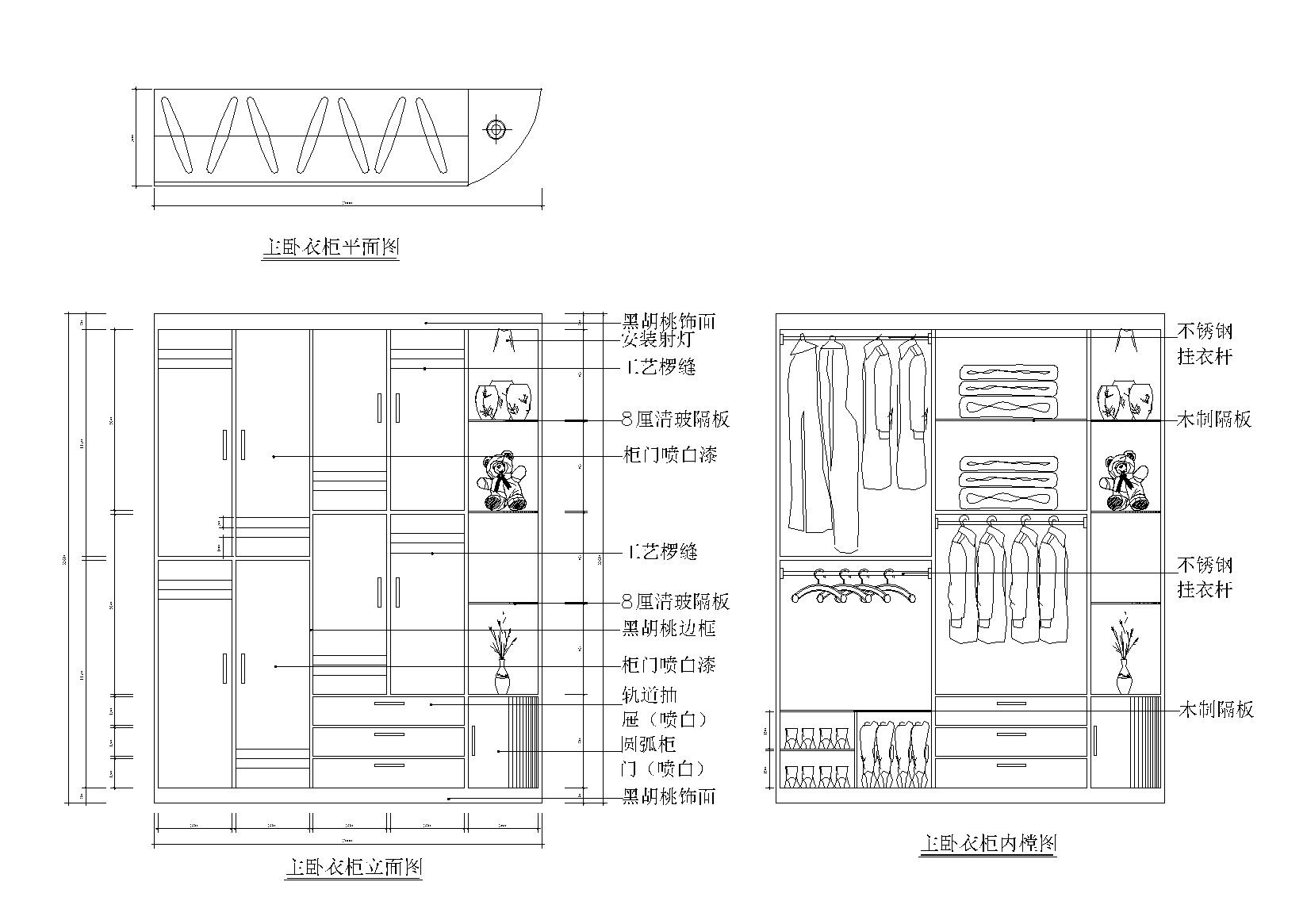 衣柜顶线切割45度图例图片