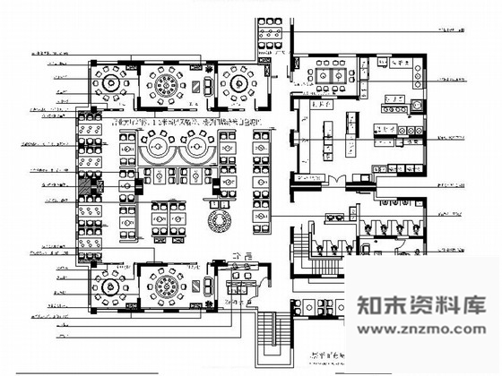 施工图福建星级现代风格自助火锅店室内装修施工图含效果