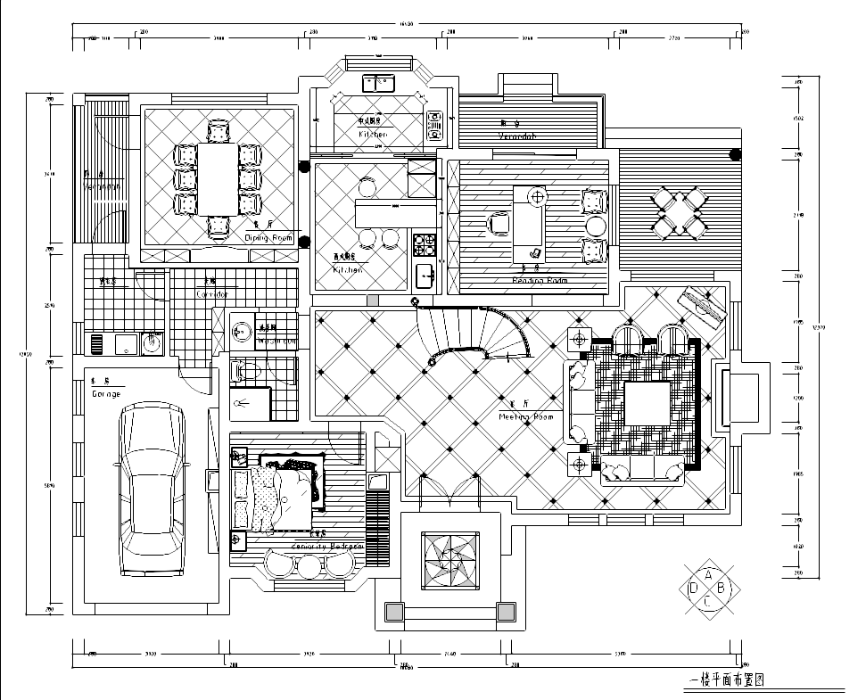 [湖南]某二层欧式别墅施工图及效果图