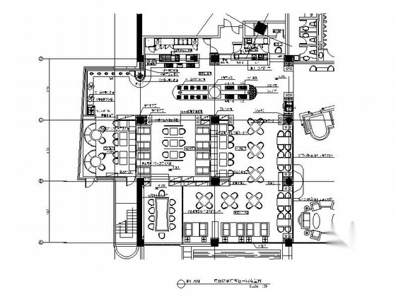 南京 清新淡雅新古典主义设计风格自助西餐厅装修施工图