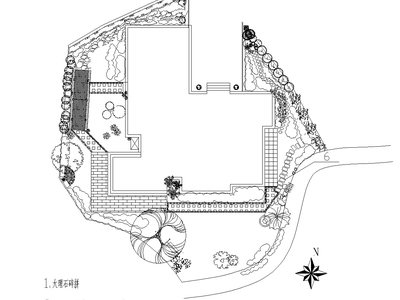 别墅庭院景观设计方案CAD施工图及细部大样