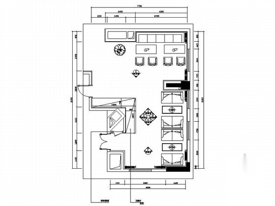 [重庆]四星级现代简约酒店餐厅室内装修施工图