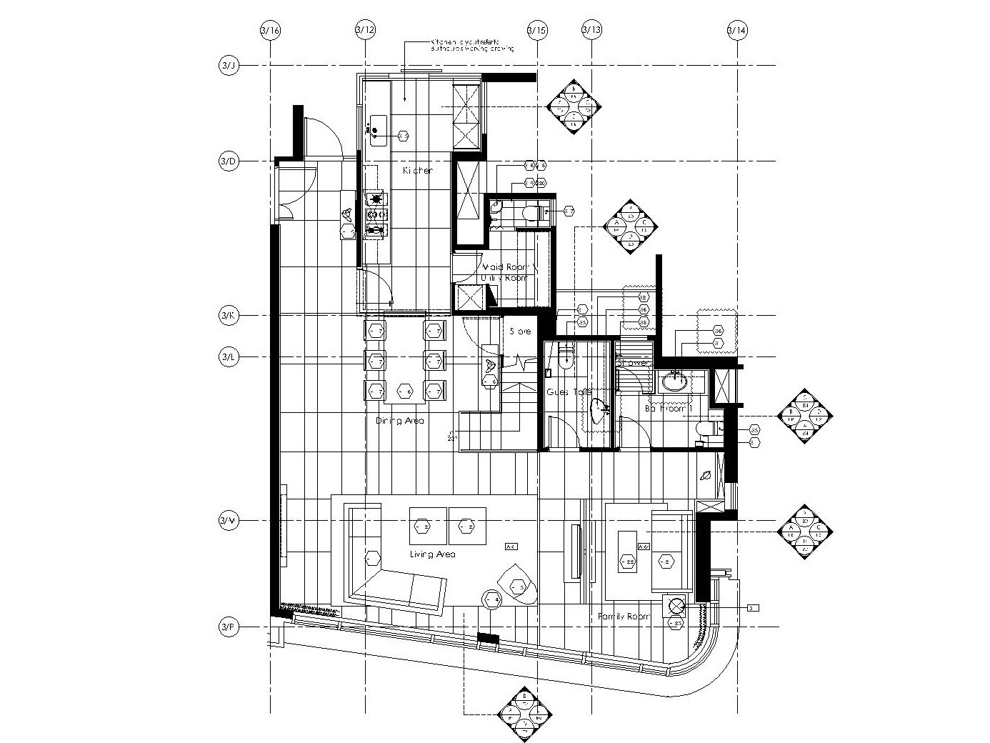 [香港]现代轻奢风格复式楼层装修全套施工图（附效果图） 别墅