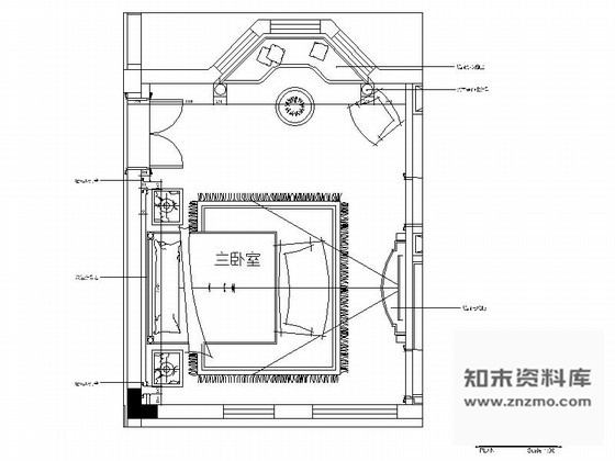 施工图豪华欧式别墅卧室室内设计装修图含效果