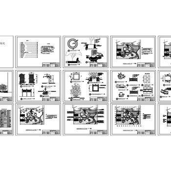 别墅庭院 景观绿化CAD施工设计图