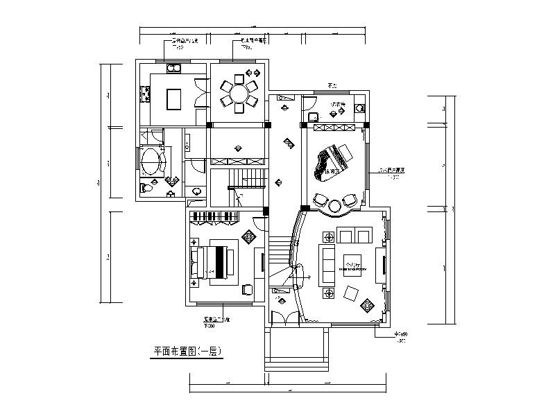 [江苏]500平美式古典别墅设计CAD施工图（含效果图）