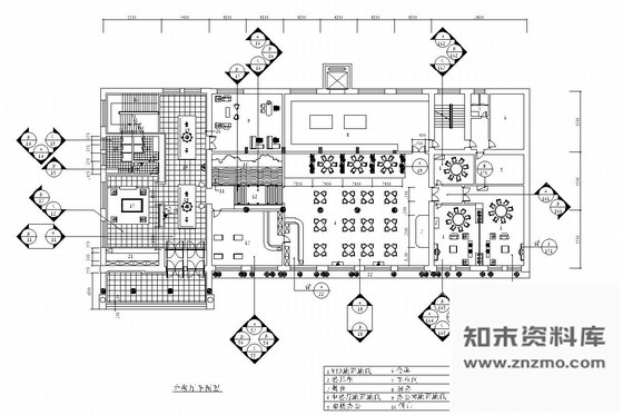 施工图现代风格中餐厅室内装修图